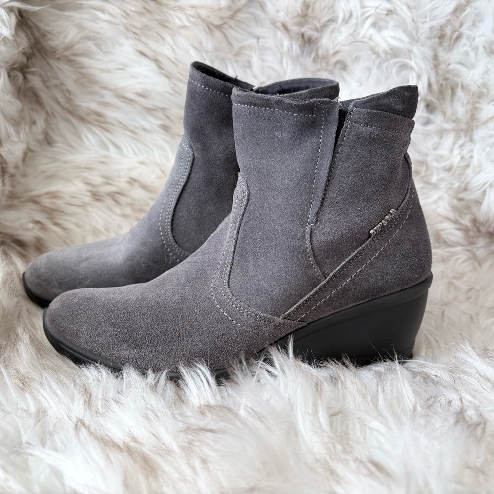 Italian Suede Wedge Bootie